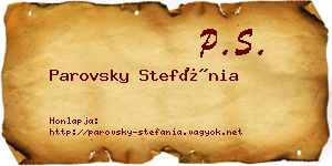 Parovsky Stefánia névjegykártya